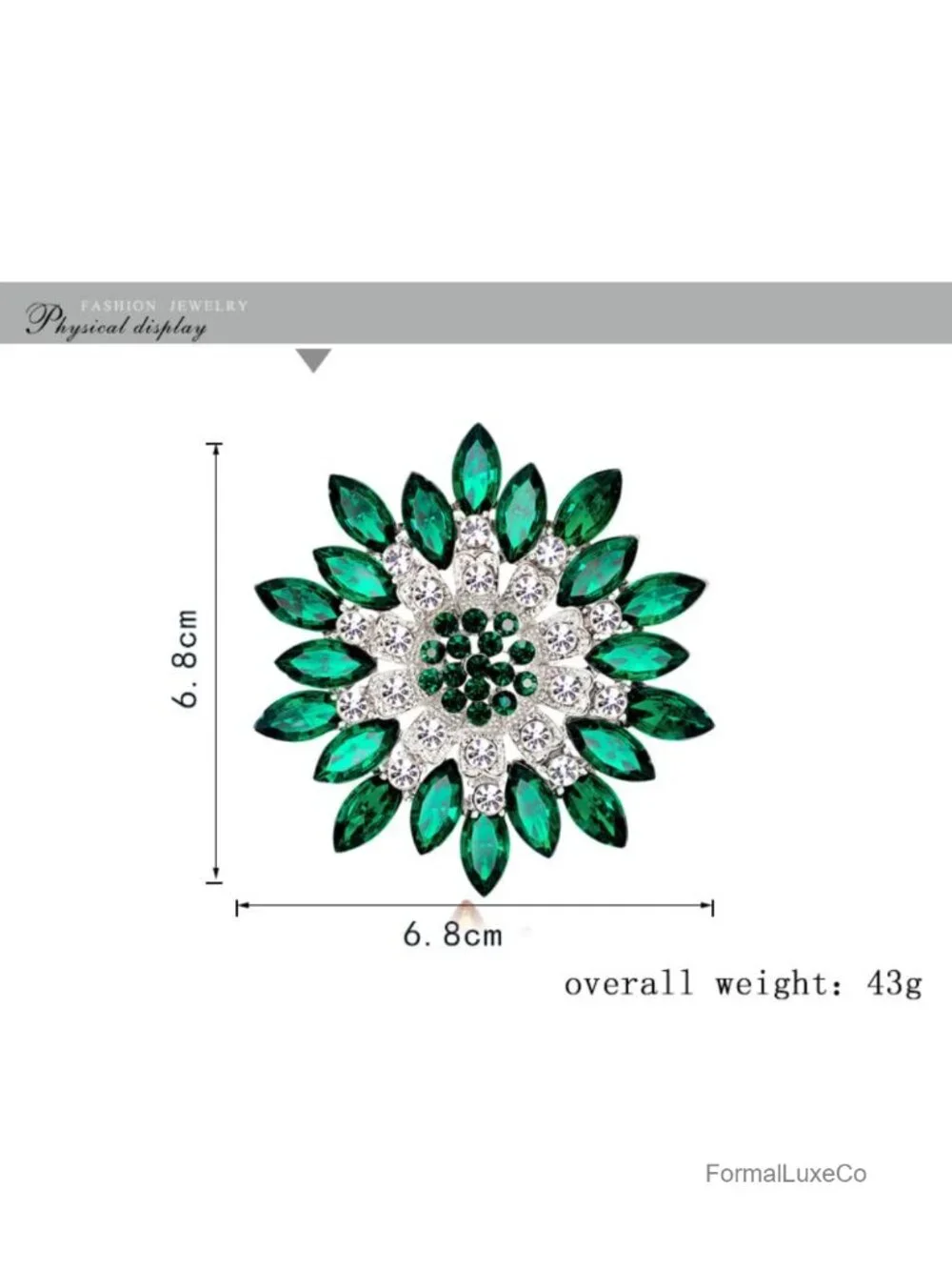 Rhinestone Sunflower Brooch Sparkling Crystal Floral Lapel Pin for Women